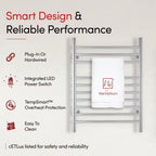 Infinity 10-Bars Plug-In & Hardwire 120 V 32 in . Towel Warmer in Polished Stainless Steel