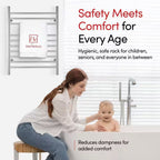 Infinity 10-Bars Plug-In & Hardwire 120 V 32 in . Towel Warmer in Polished Stainless Steel