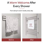 Infinity 10-Bars Plug-In & Hardwire 120 V 32 in . Towel Warmer in Polished Stainless Steel