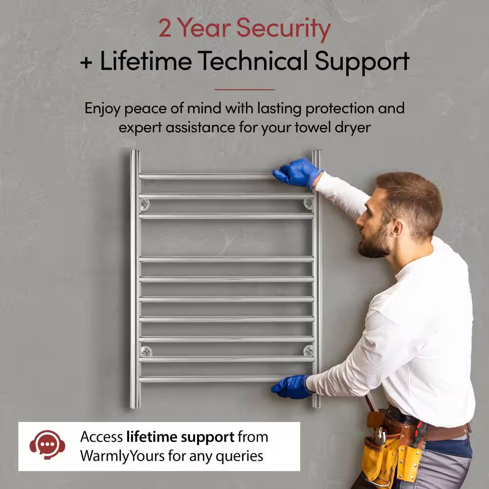 Infinity 10-Bars Plug-In & Hardwire 120 V 32 in . Towel Warmer in Polished Stainless Steel