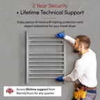 Infinity 10-Bars Plug-In & Hardwire 120 V 32 in . Towel Warmer in Polished Stainless Steel