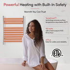 Infinity 10-Bars Plug-In & Hardwire 120 V 32 in . Towel Warmer in Polished Stainless Steel