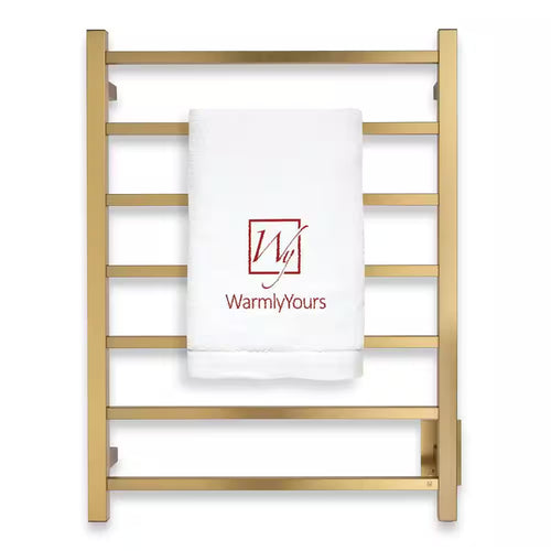 7-Bar Tahoe Towel Warmer, Hardwired, Gold Stainless Steel